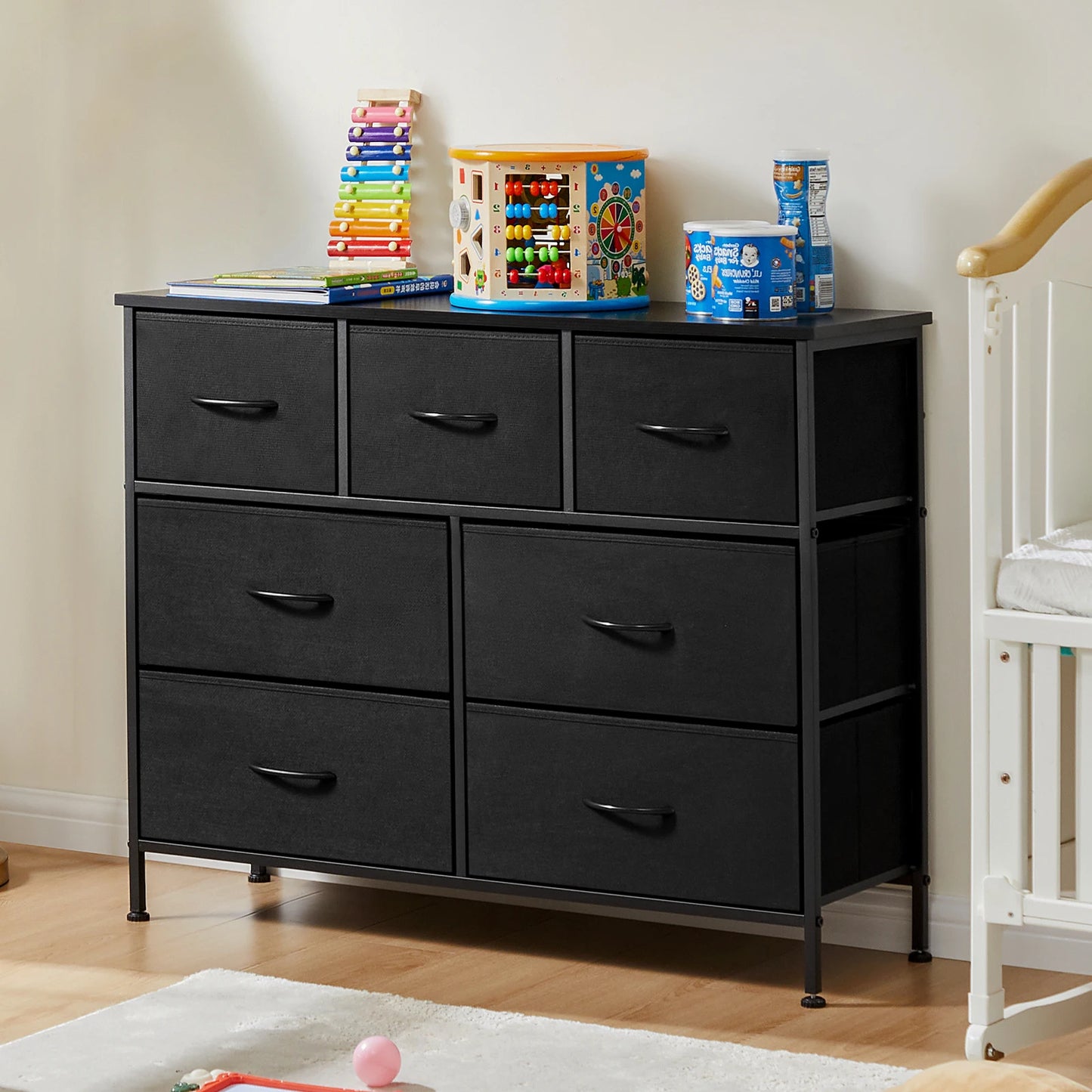 JHK Dresser With 7 Drawers Closet Organizer Furniture For Bedroom