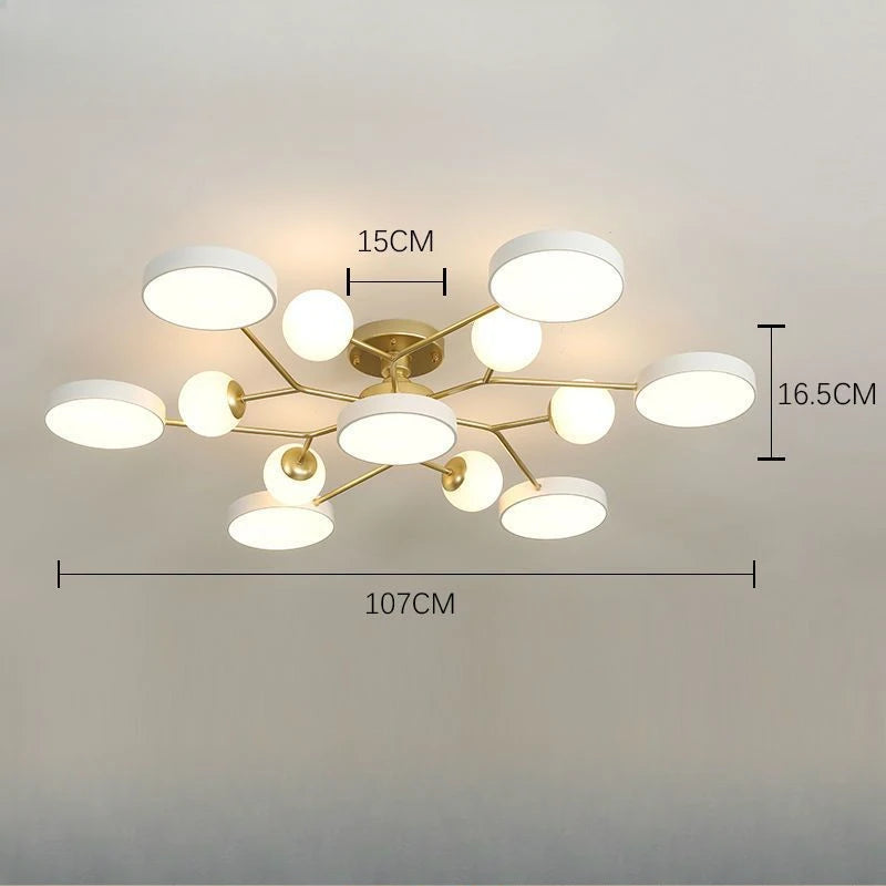 Nordic Glass Ball LED Ceiling Light For Living Room Restaurant