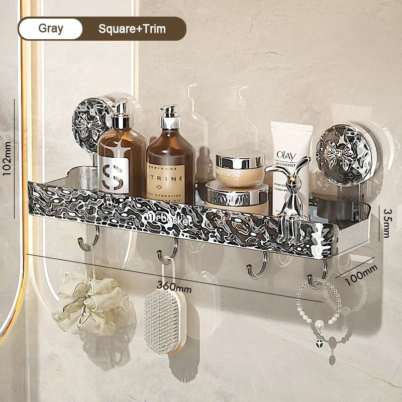 Big Red House Nonperforated WallMounted IndustrialGrade SuctionCup Bathroom Storage Rack