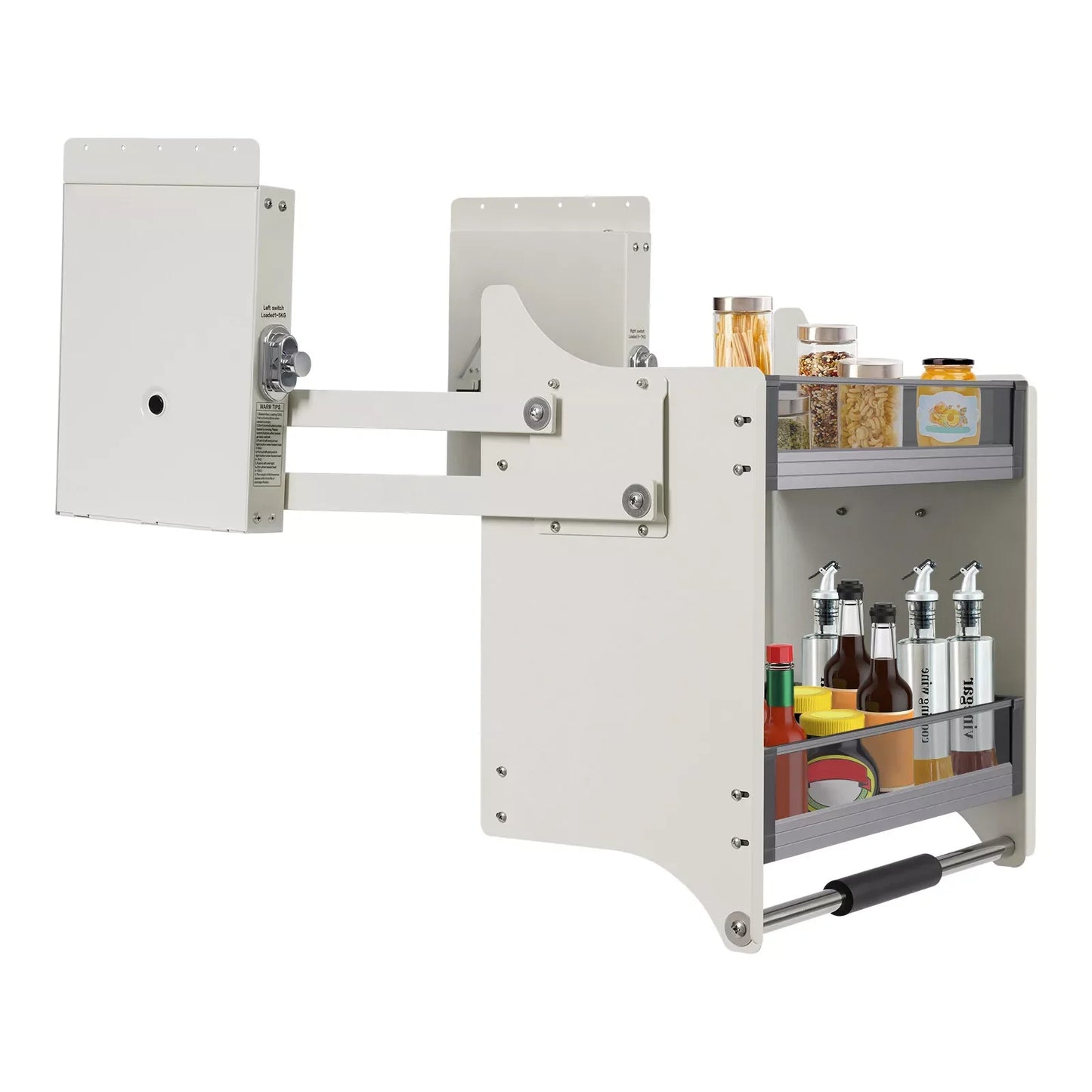 Hign-concerned 2-Tier Pull-Down Upper Cabinet Shelf Aluminum Alloy