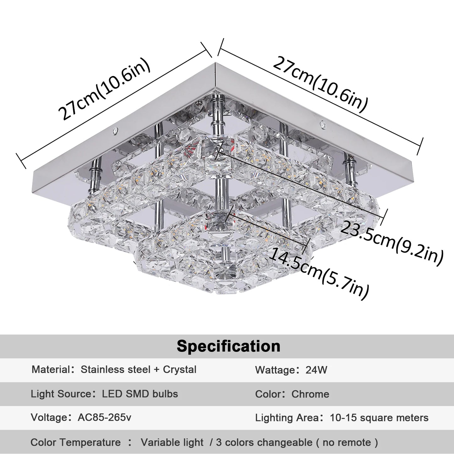 GreeLustr Flower LED Crystal Ceiling Chandelier Lighting Fixture