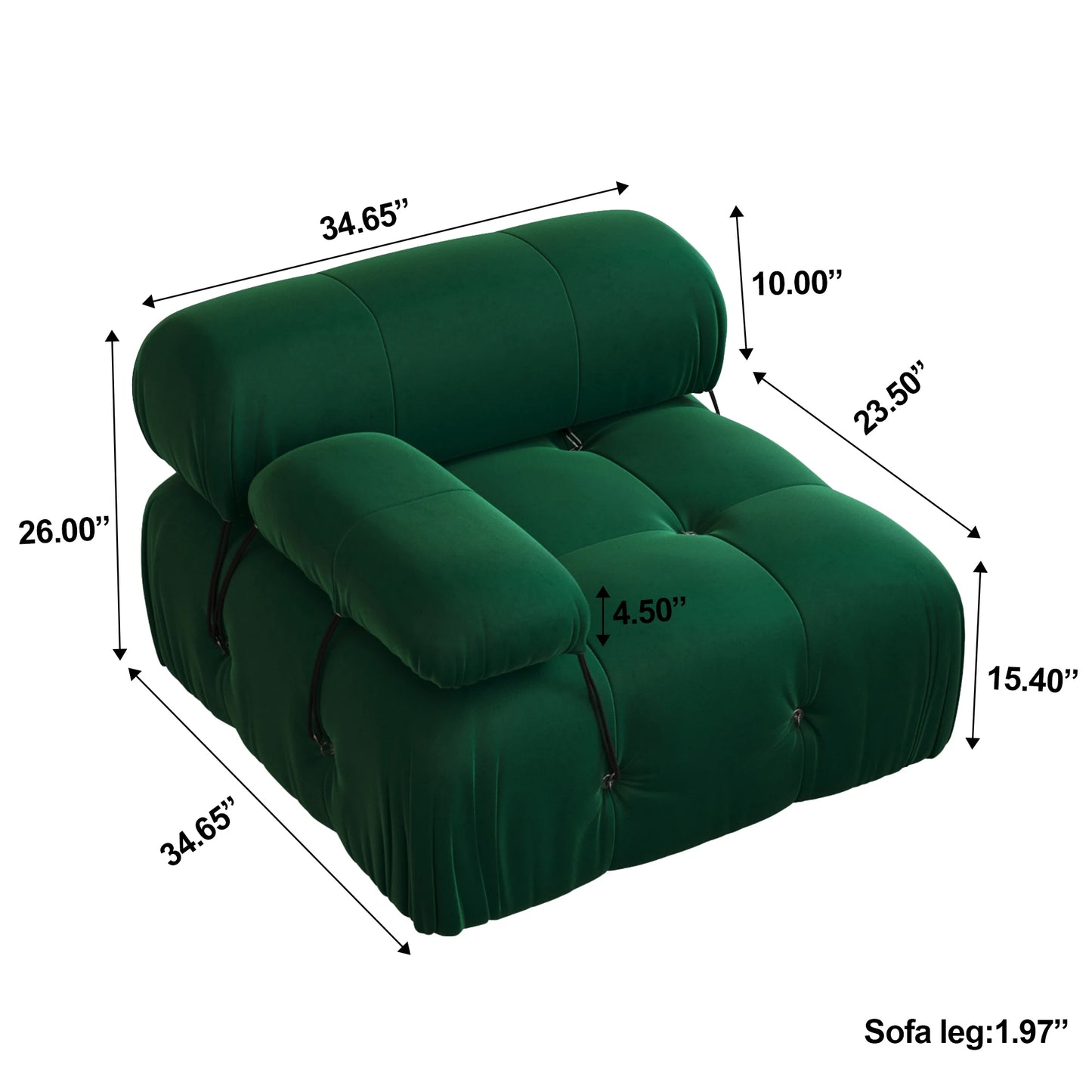 CN Guangdong Velvet L Shaped Modular Sectional Sofa With Ottoman