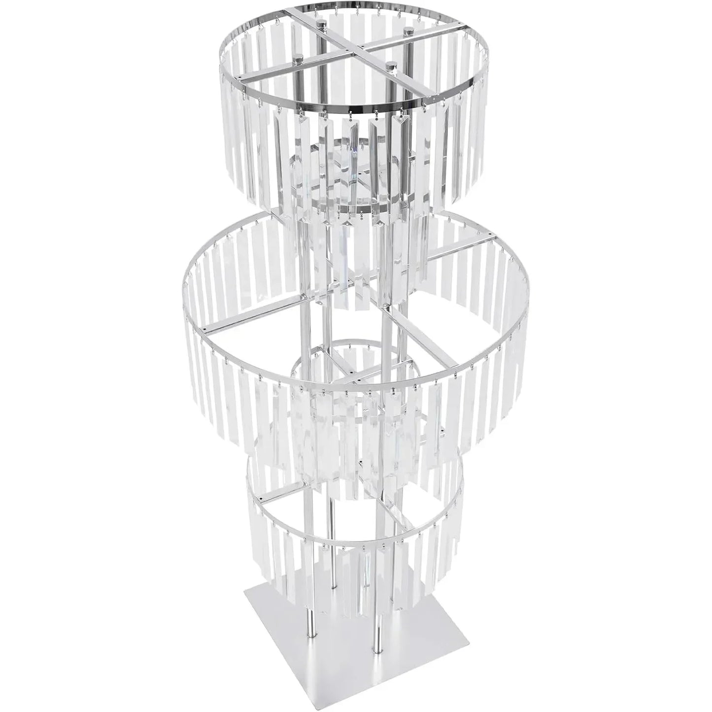 High-concerned 5-Tier Crystal Flower Stand Round Chandelier Pedestal