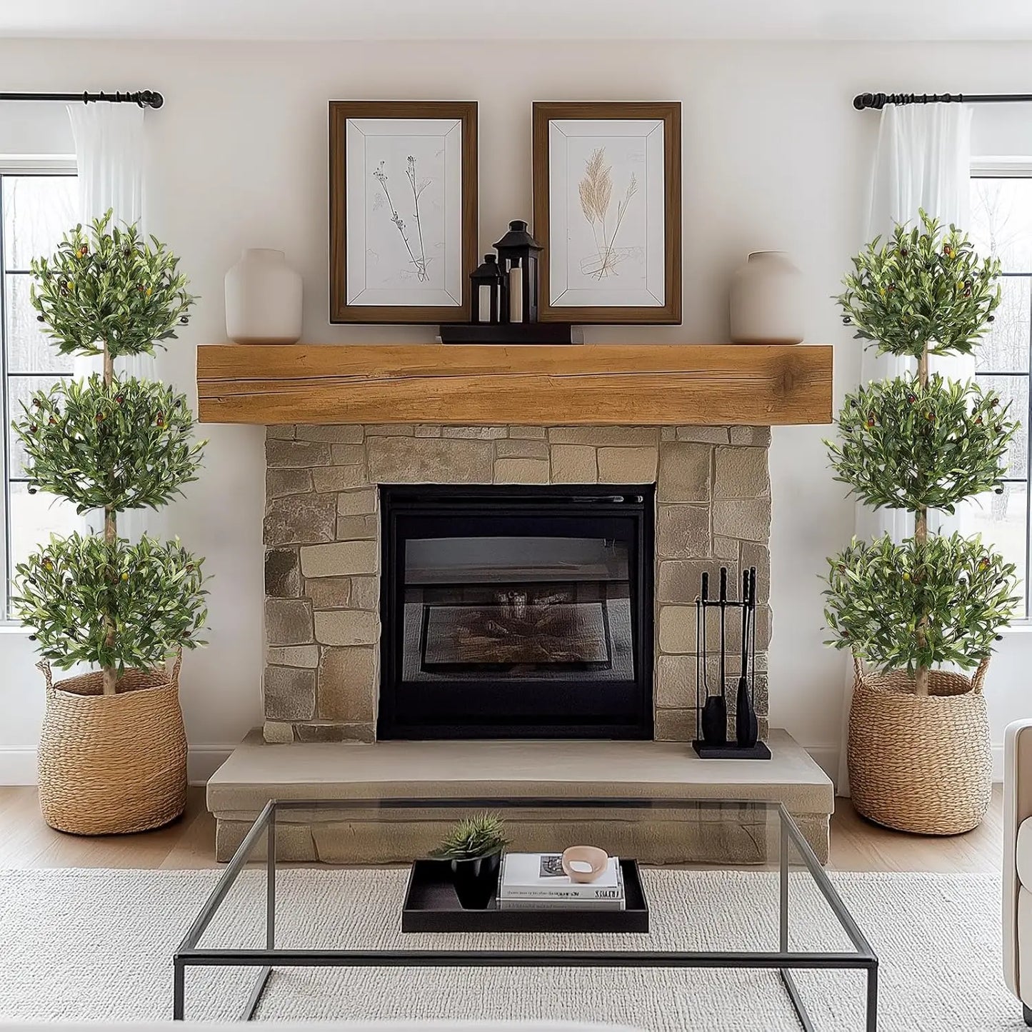 HiMISSCN Artificial Olive Tree In Planter For Home Office Decor