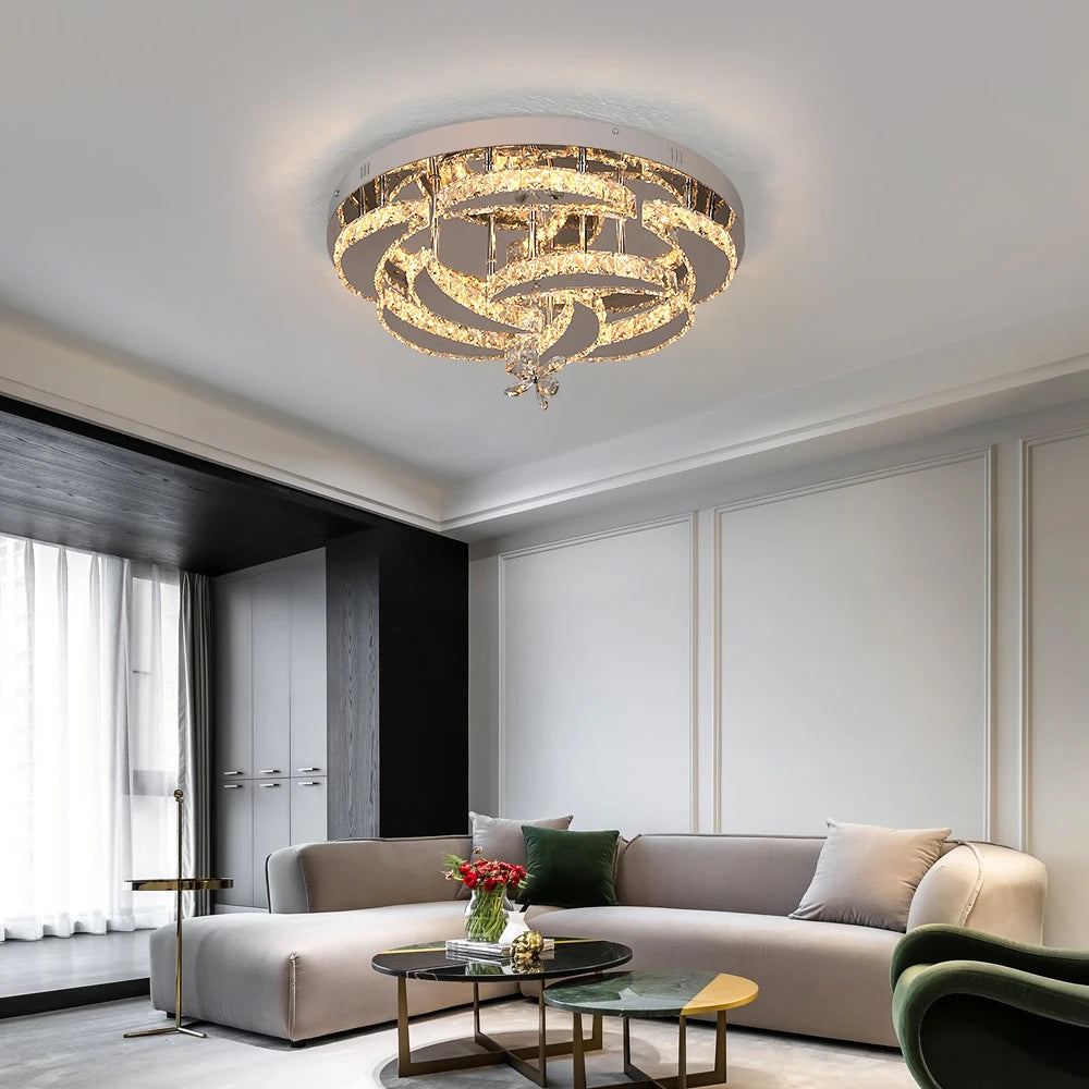 VETRULUS Luxury K9 Crystal Chandelier Modern Dimmable Ceiling Lamp