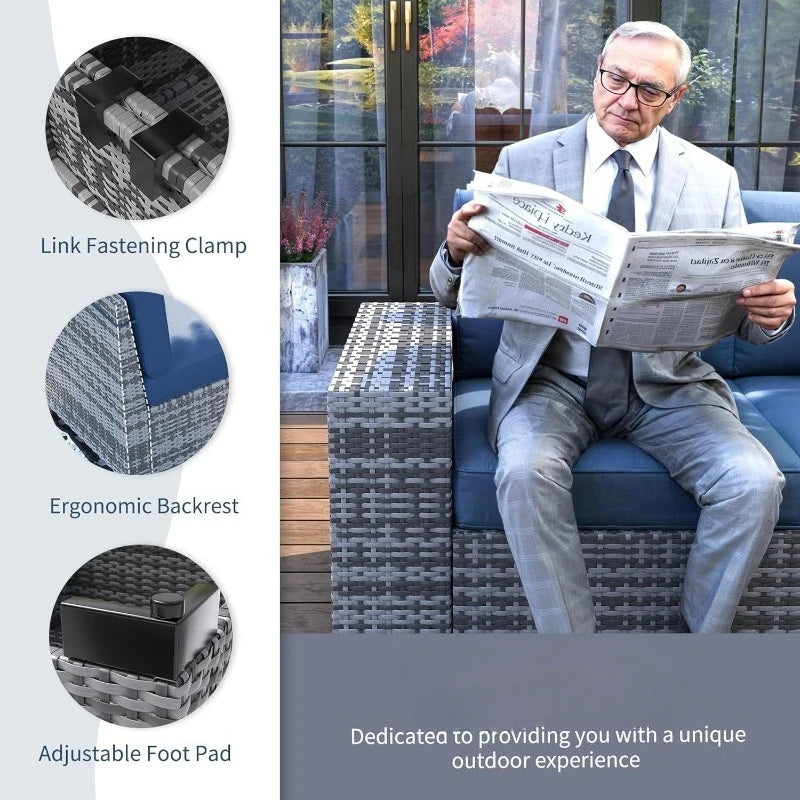 Patio Furnishings Featuring Firepit Table Rattan Exterior Weatherproof Sectional Set