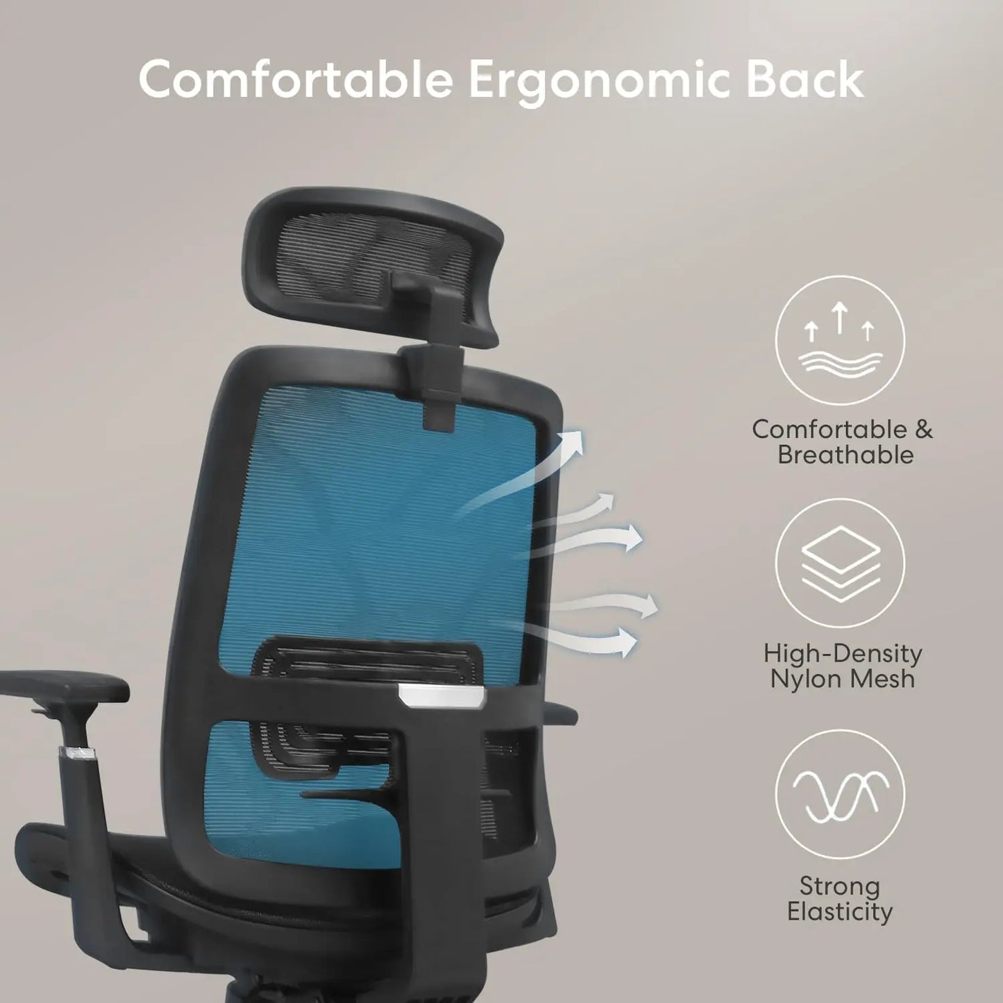 Ergonomics Premium Workstation Chair With Adjustable Lumbar Support And Rotatable