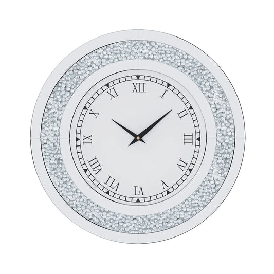LUVODI Modern 3D Diamond Crystal Wall Clock With Roman Numerals