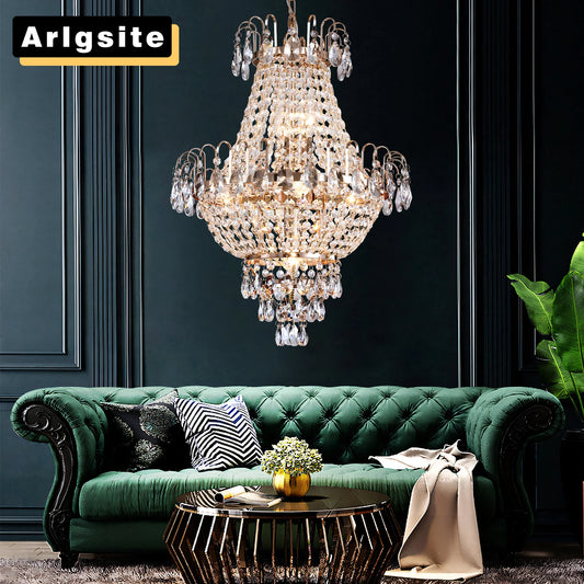 ARLGSITE Luxury Crystal Chandelier Pendant Light For Living Room