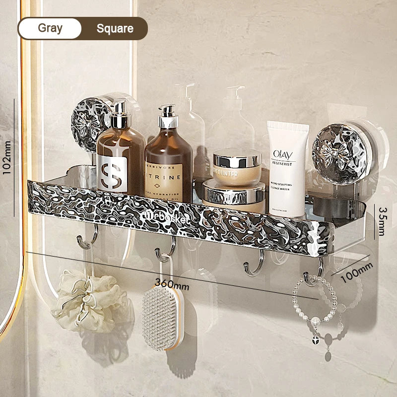 Big Red House Nonperforated WallMounted IndustrialGrade SuctionCup Bathroom Storage Rack