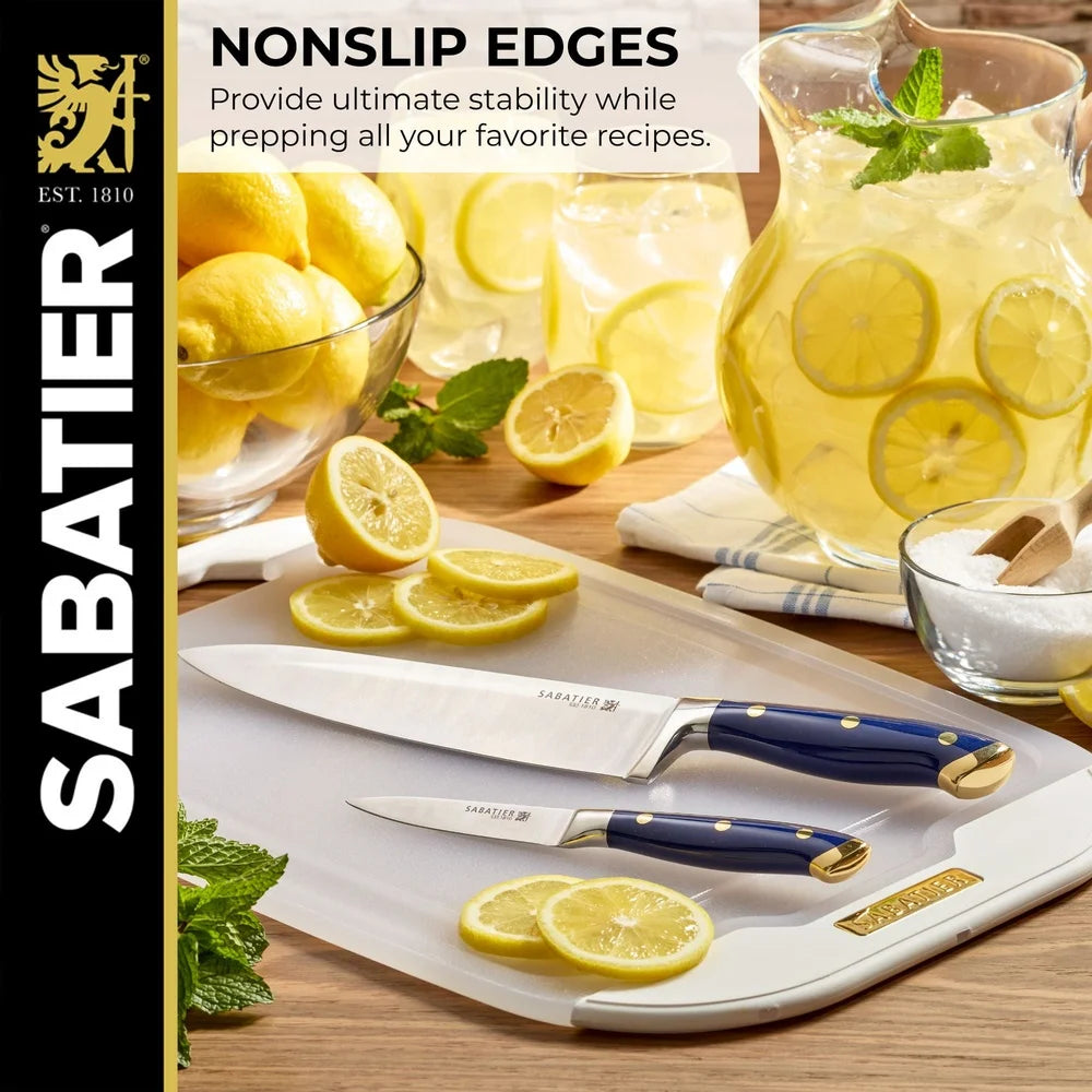 Reversible Non Slip Plastic Cutting Board Dish Washer Safe BPA Free 12x18 Inch Stain Resistant Knife Friendly Kitchen Tool