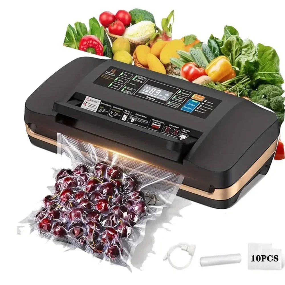 Vacuum Sealer Machine Double Pump Automatic Plastic Sealing Dry Wet Dual-Use Sealer Food Freshness Preservation Machine 85Kpa