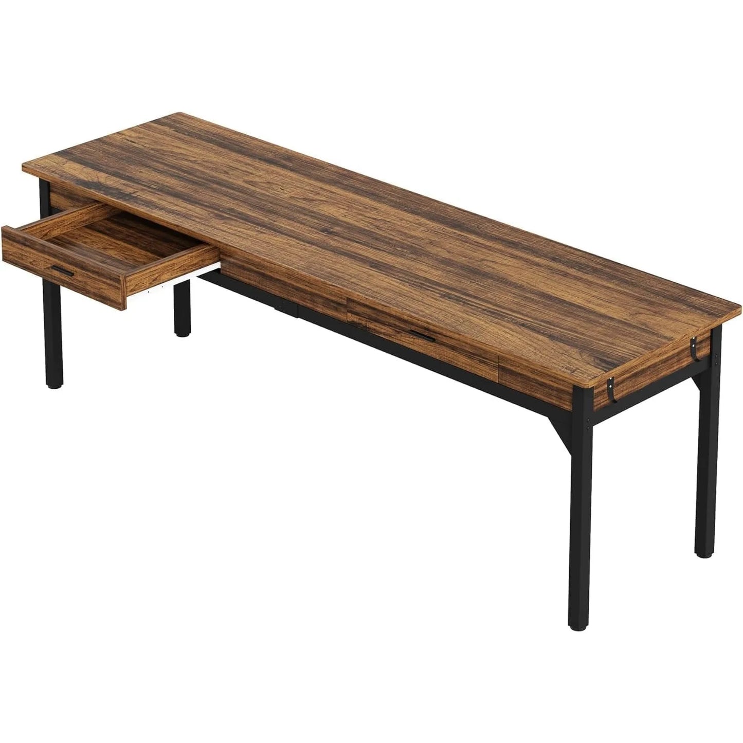 Little Tree Computer Desk With Two Drawers For Office Workspace