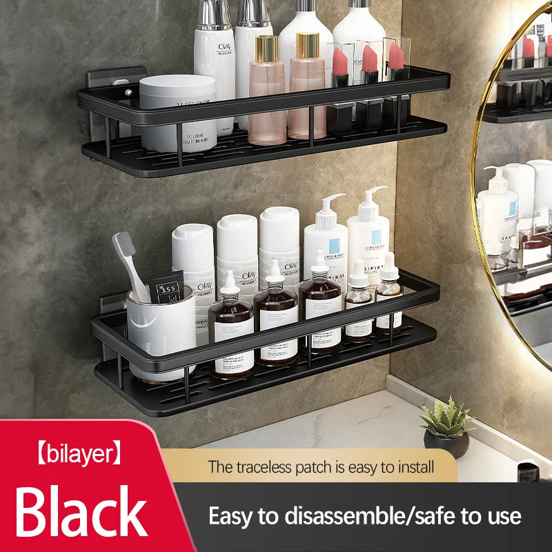 Big Red House Bathroom Storage Rack Stainless Steel Suction Cup