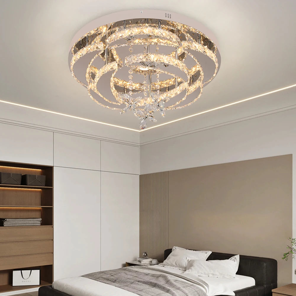 VETRULUS Luxury K9 Crystal Chandelier Modern Ceiling Lamp Dimmable