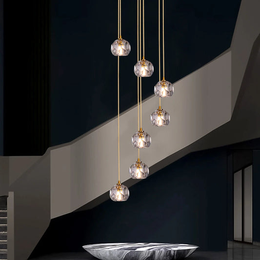 VETRULUS Crystal Pendant Ceiling Light for Modern Living Room