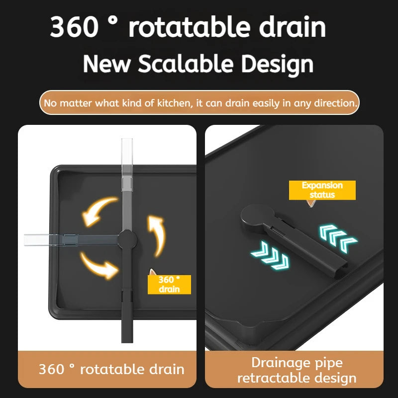ATMDOG Stainless Steel Dish Drying Rack Adjustable With Over Sink Drainboard And Plate Drainer Storage