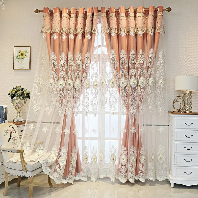 Zhejiang Tatting Weaving Curtains 3D Embroidered Dual Layer Privacy