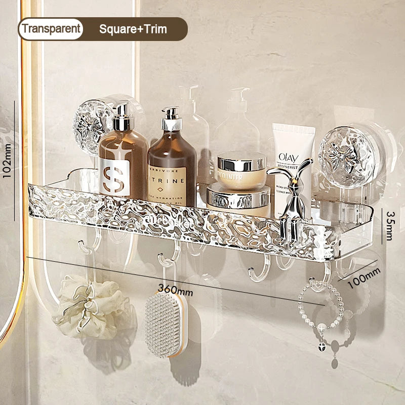 Big Red House Nonperforated WallMounted IndustrialGrade SuctionCup Bathroom Storage Rack