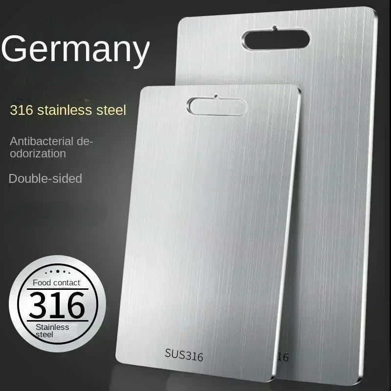 316 Stainless Steel Cutting Board - Thickened Anti-Mold Chopping Board for Vegetables, Meat, Cooking - Durable Kitchen Mat