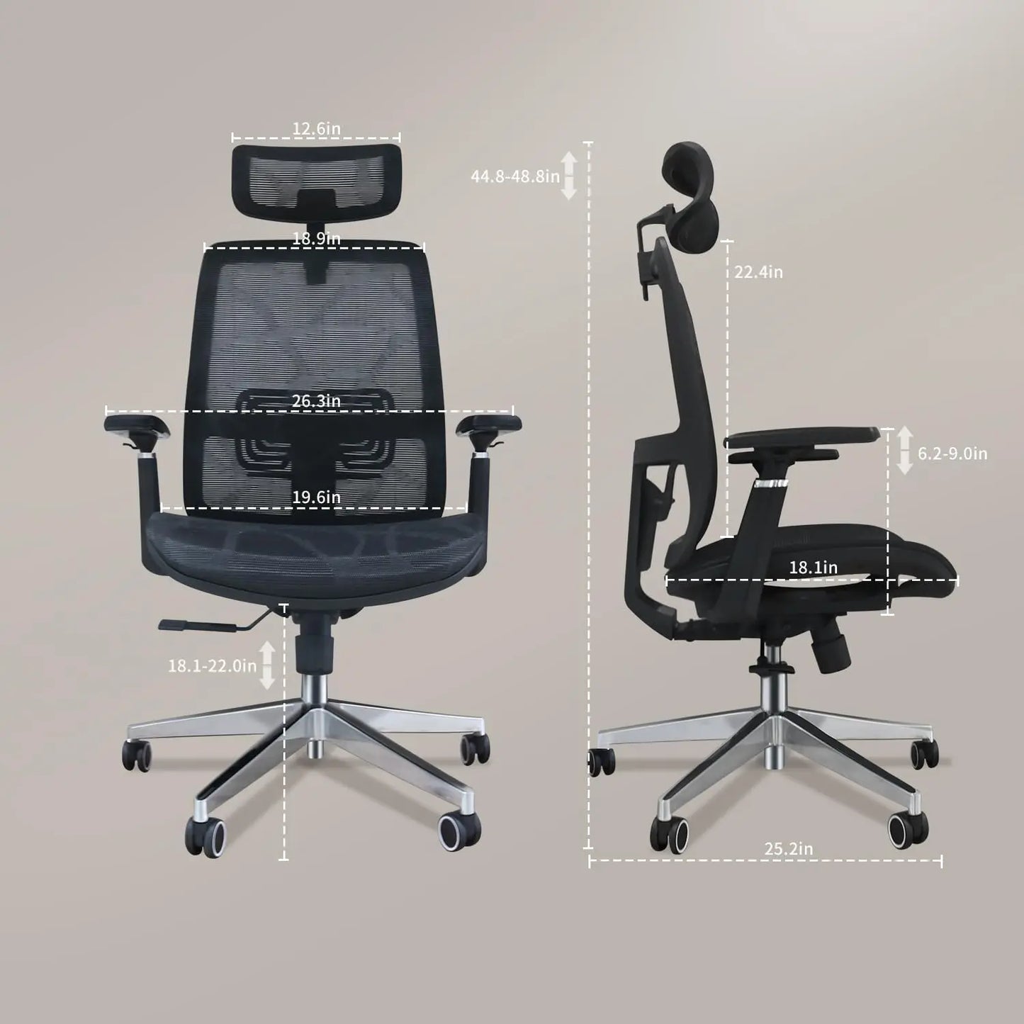 Ergonomics Premium Workstation Chair With Adjustable Lumbar Support And Rotatable