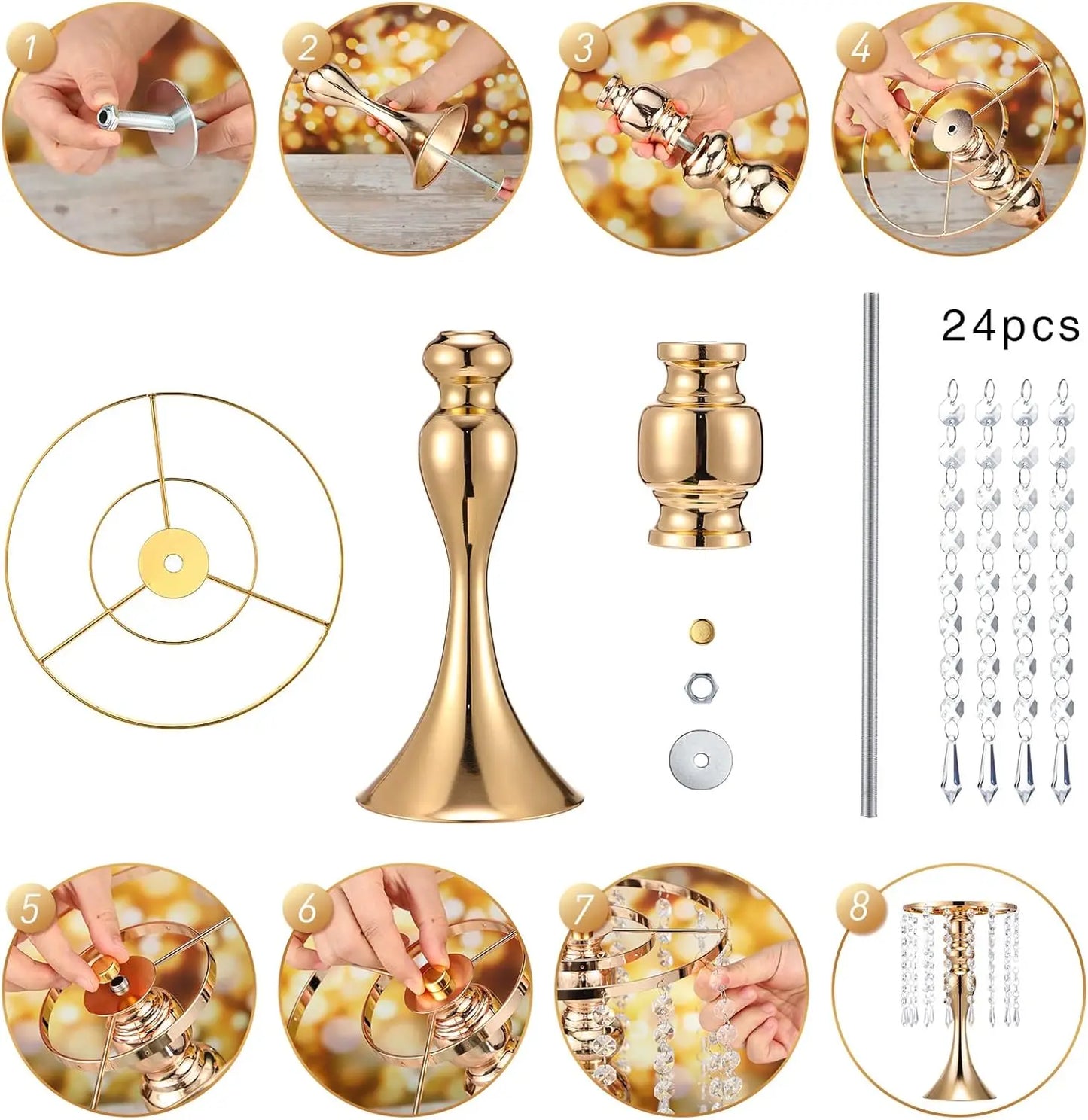 Hign-concerned Crystal Flower Stand Wedding Centerpieces 4 Pcs