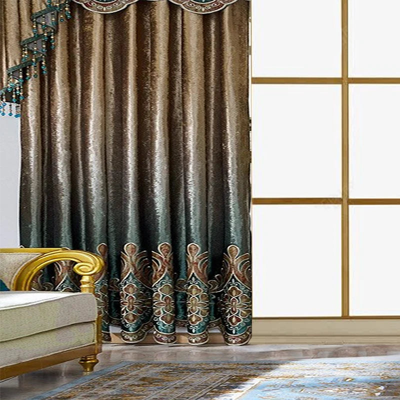 Zhejiang Luxury European Curtain Set Sunscreen Blackout for French Windows
