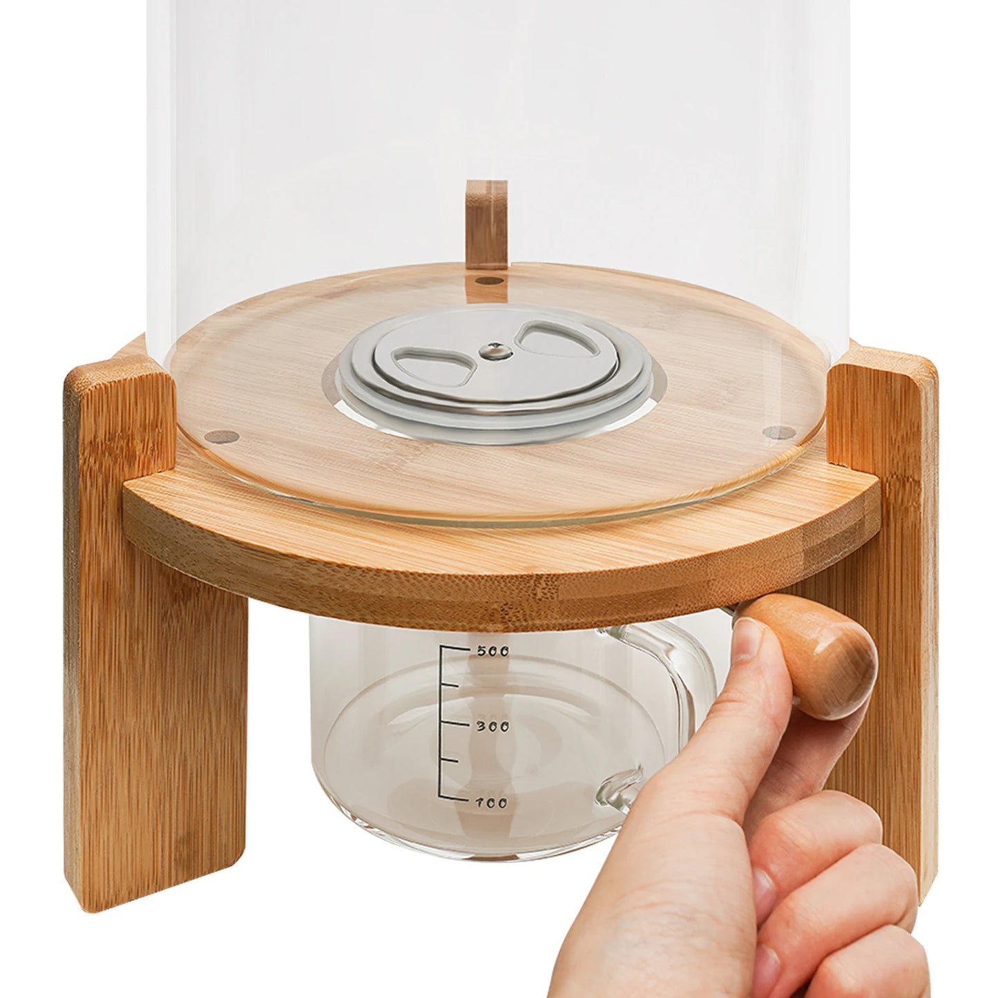 Flour and Cereal Container 5L/7.5L Rice Dispenser Creative Glass Food Storage Container for Kitchen Organization