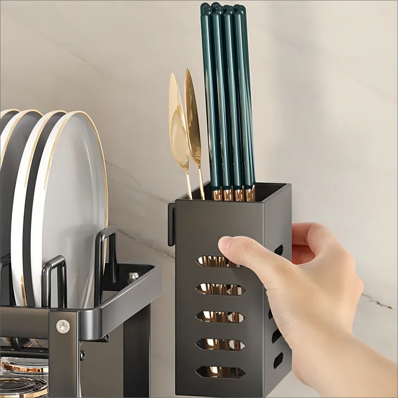 ATMDOG Stainless Steel Dish Drying Rack Adjustable With Over Sink Drainboard And Plate Drainer Storage