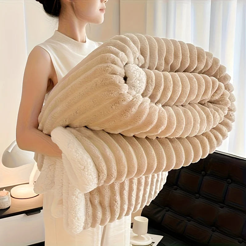 ROSEKINDCN Weighted Fleece Blanket With Sherpa for Cozy Warmth