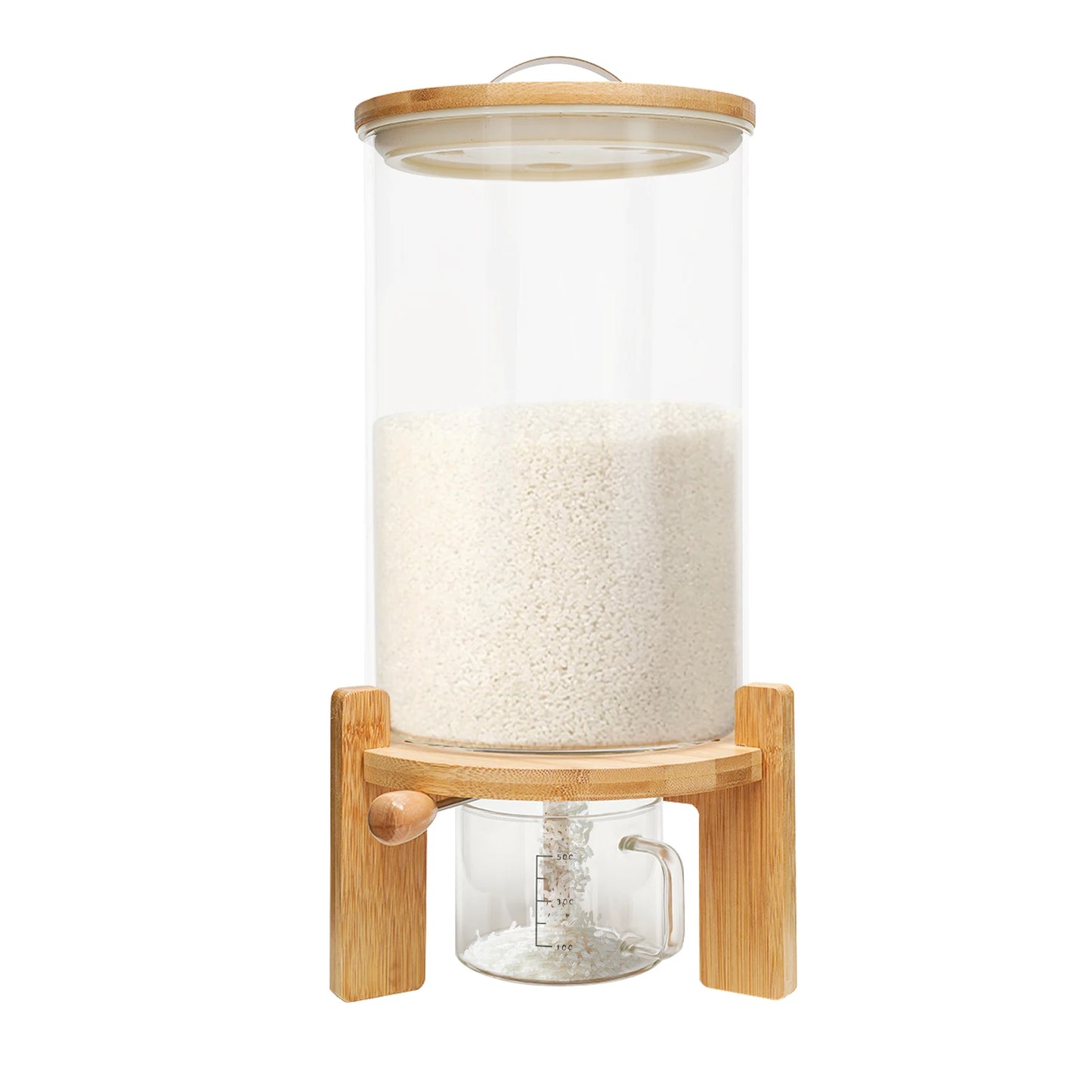 Flour and Cereal Container 5L/7.5L Rice Dispenser Creative Glass Food Storage Container for Kitchen Organization