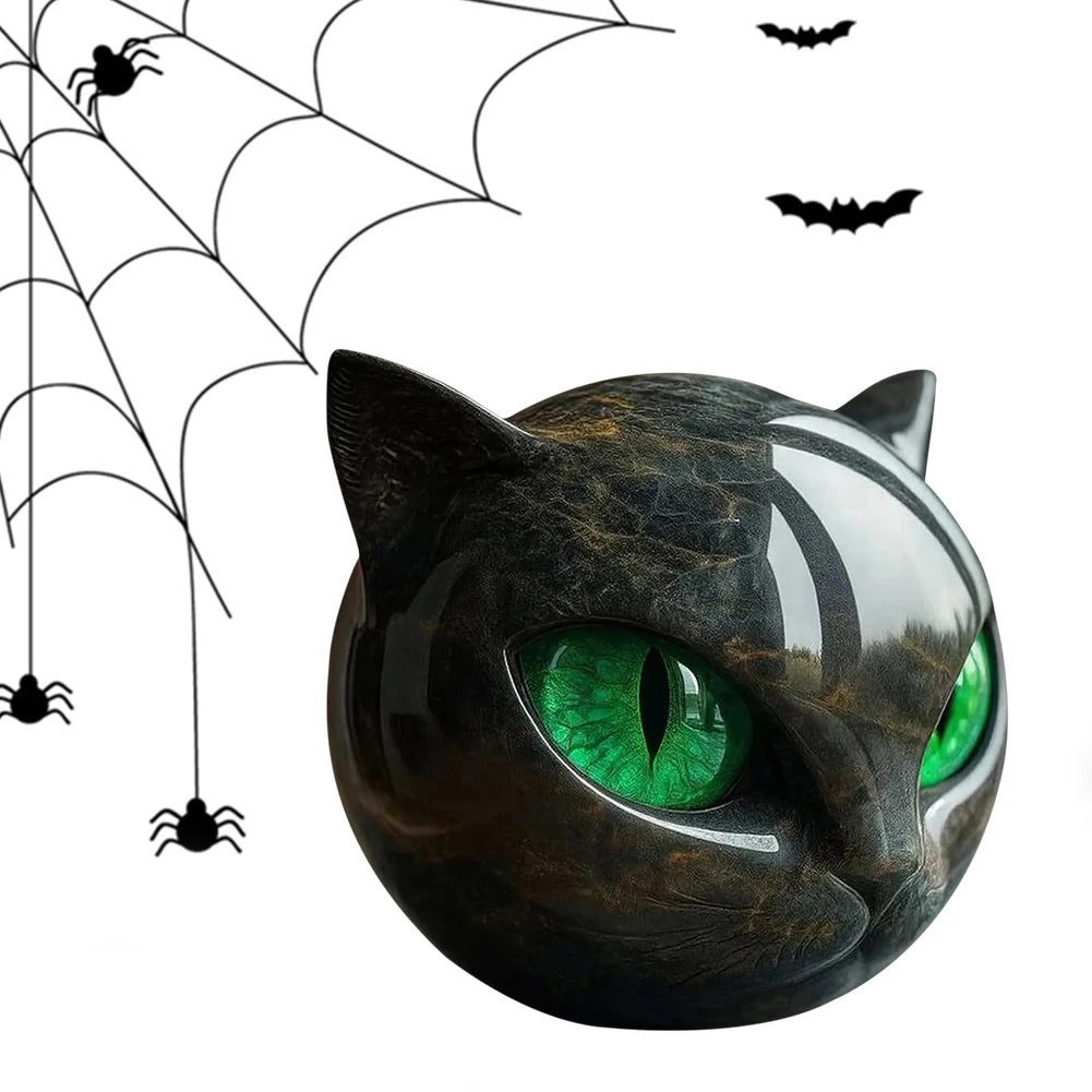 MOJOYCE Luxury Black Cat Stone Sculpture For Home Decor