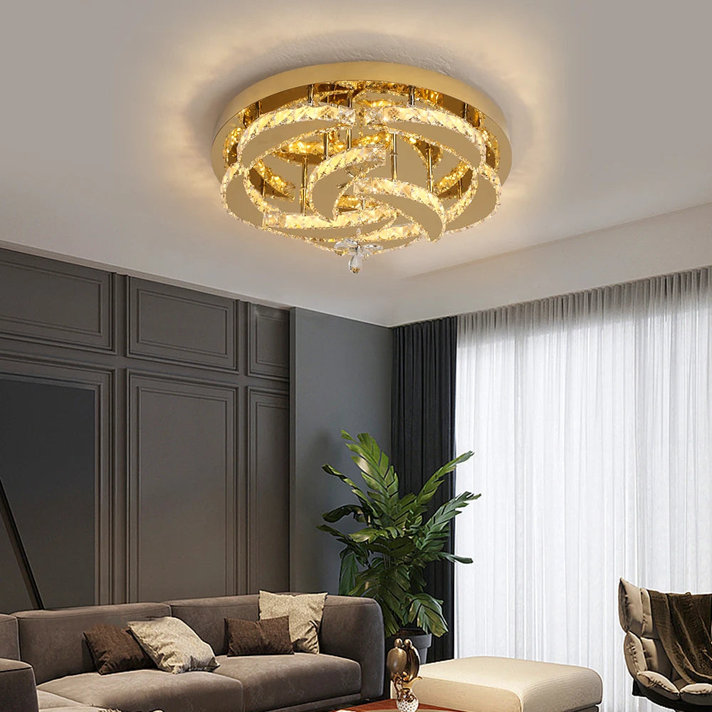 VETRULUS Crystal Ceiling Lamp Dimmable Led Chandelier