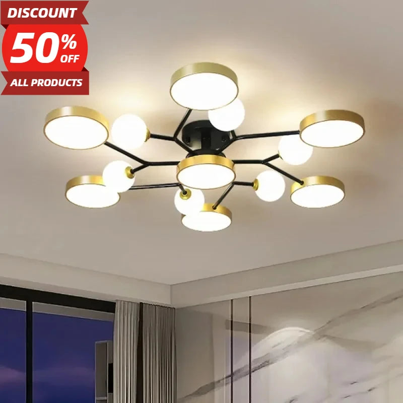 Nordic Glass Ball LED Ceiling Light For Living Room Restaurant