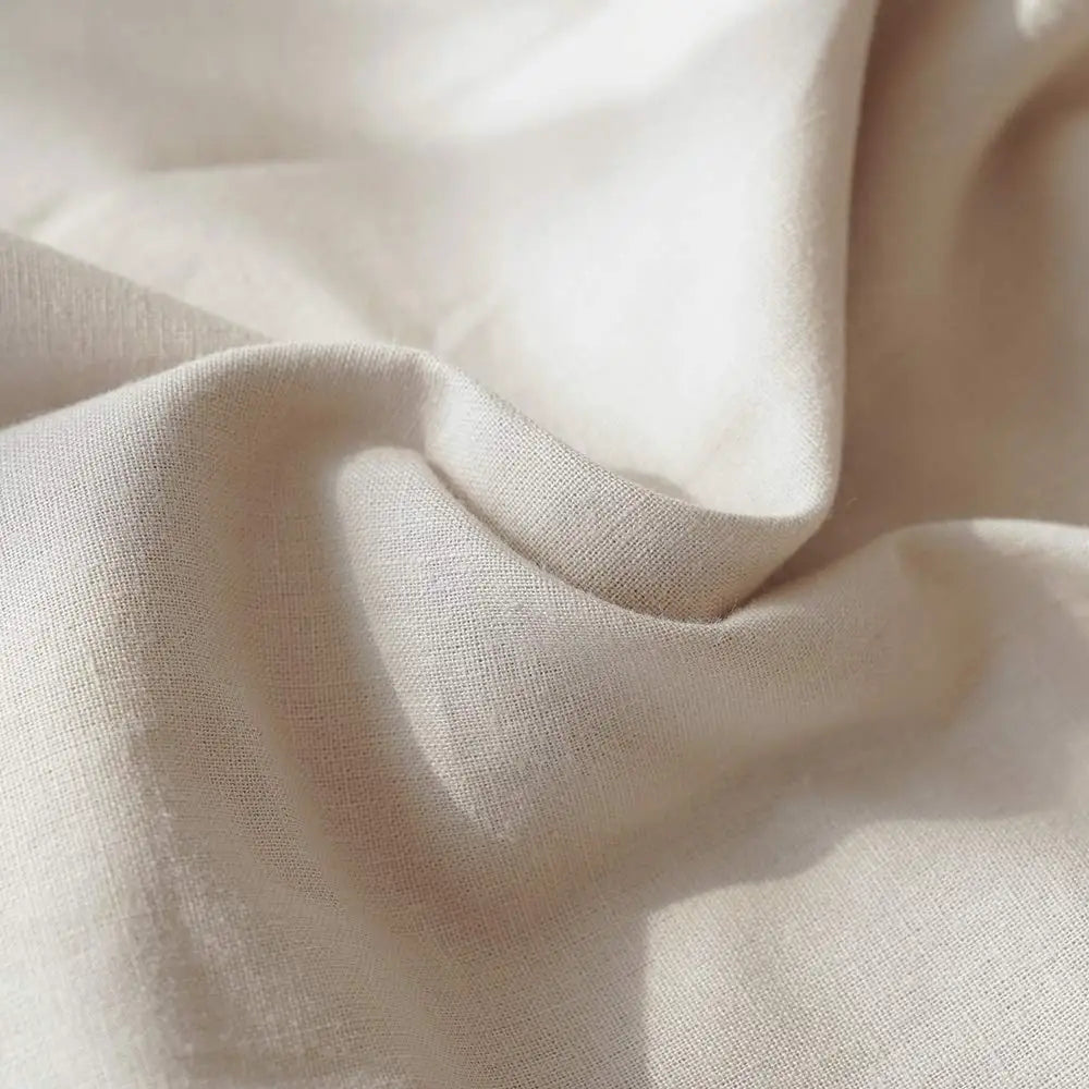 Simple Opulence Linen Cotton Blend Fitted Sheet Soft Breathable Bedding