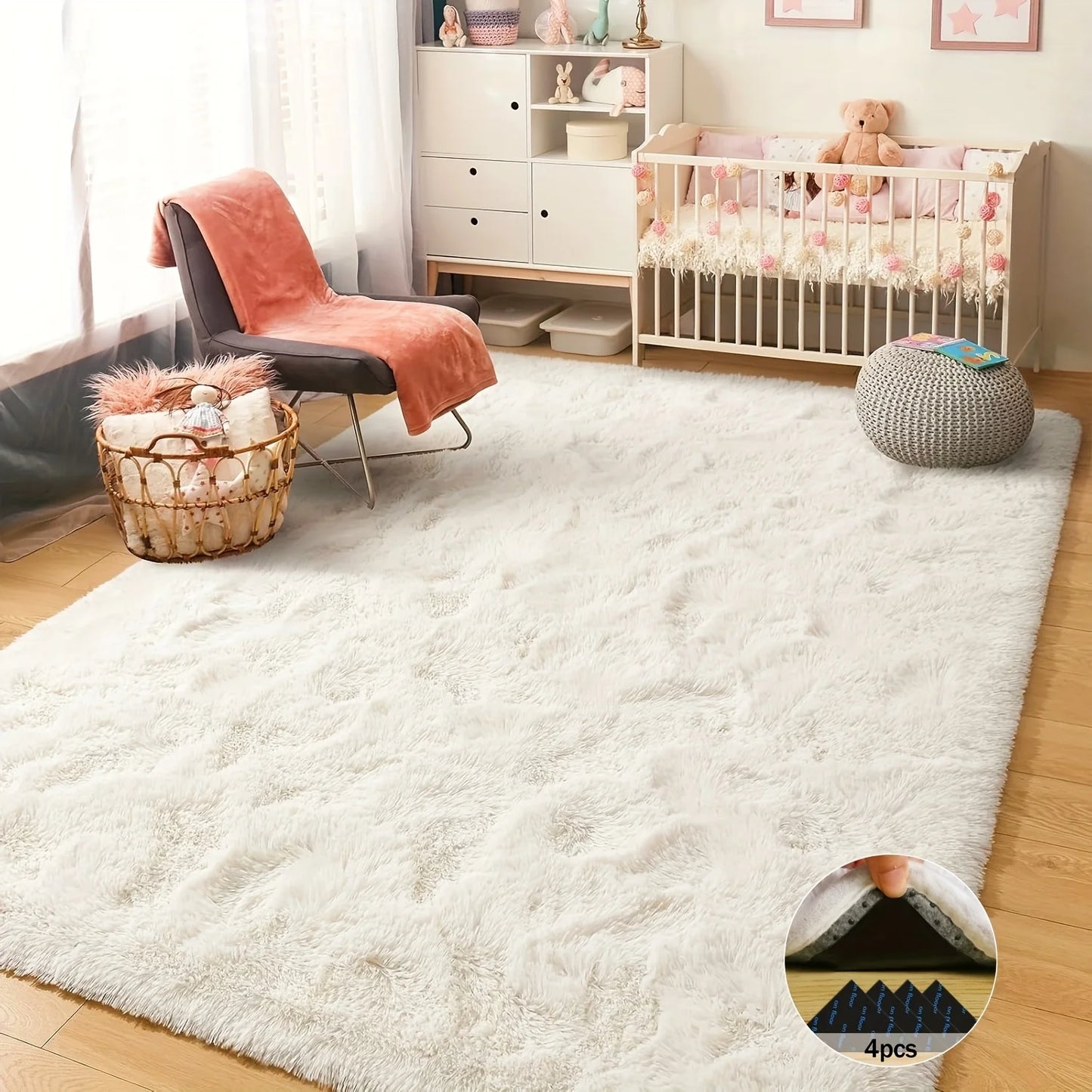 AUBUSSON Soft Shaggy Non Slip Rug for Living Room Nursery