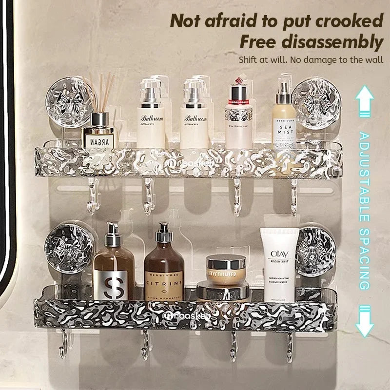 Big Red House Nonperforated WallMounted IndustrialGrade SuctionCup Bathroom Storage Rack