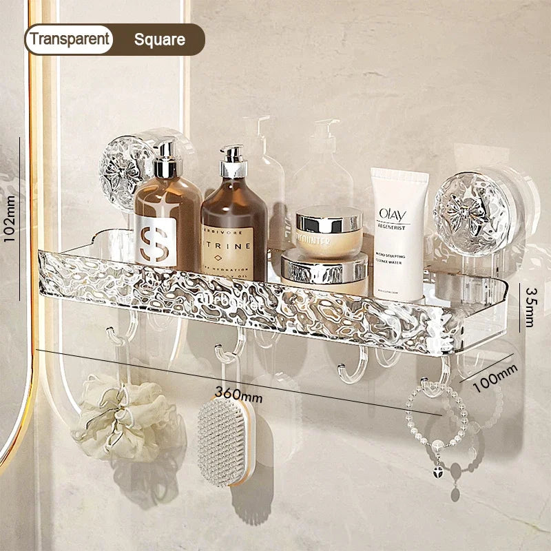 Big Red House Nonperforated WallMounted IndustrialGrade SuctionCup Bathroom Storage Rack