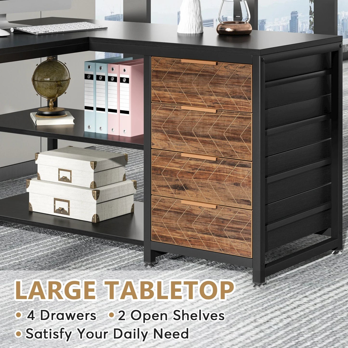 Tribesigns Modern L Shaped Computer Desk Corner PC Laptop Table for Office and Study