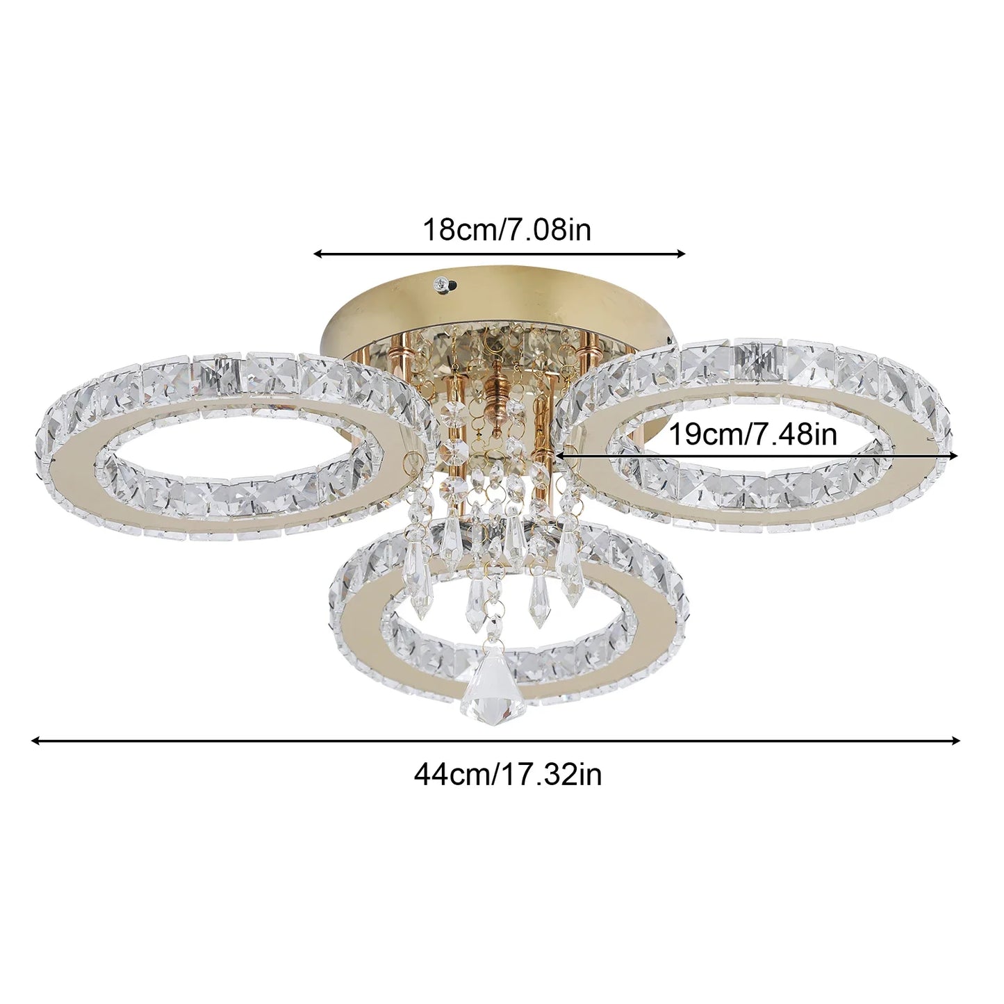 VETRULUS LED Crystal Ceiling Light Chandelier for Living Room