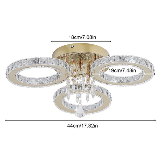 VETRULUS LED Crystal Ceiling Light Chandelier for Living Room