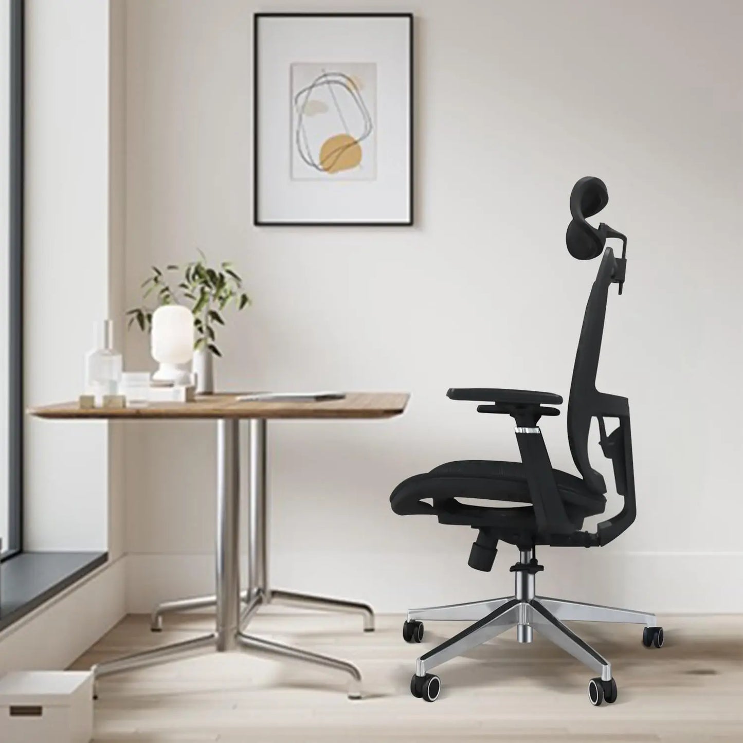 Ergonomics Premium Workstation Chair With Adjustable Lumbar Support And Rotatable