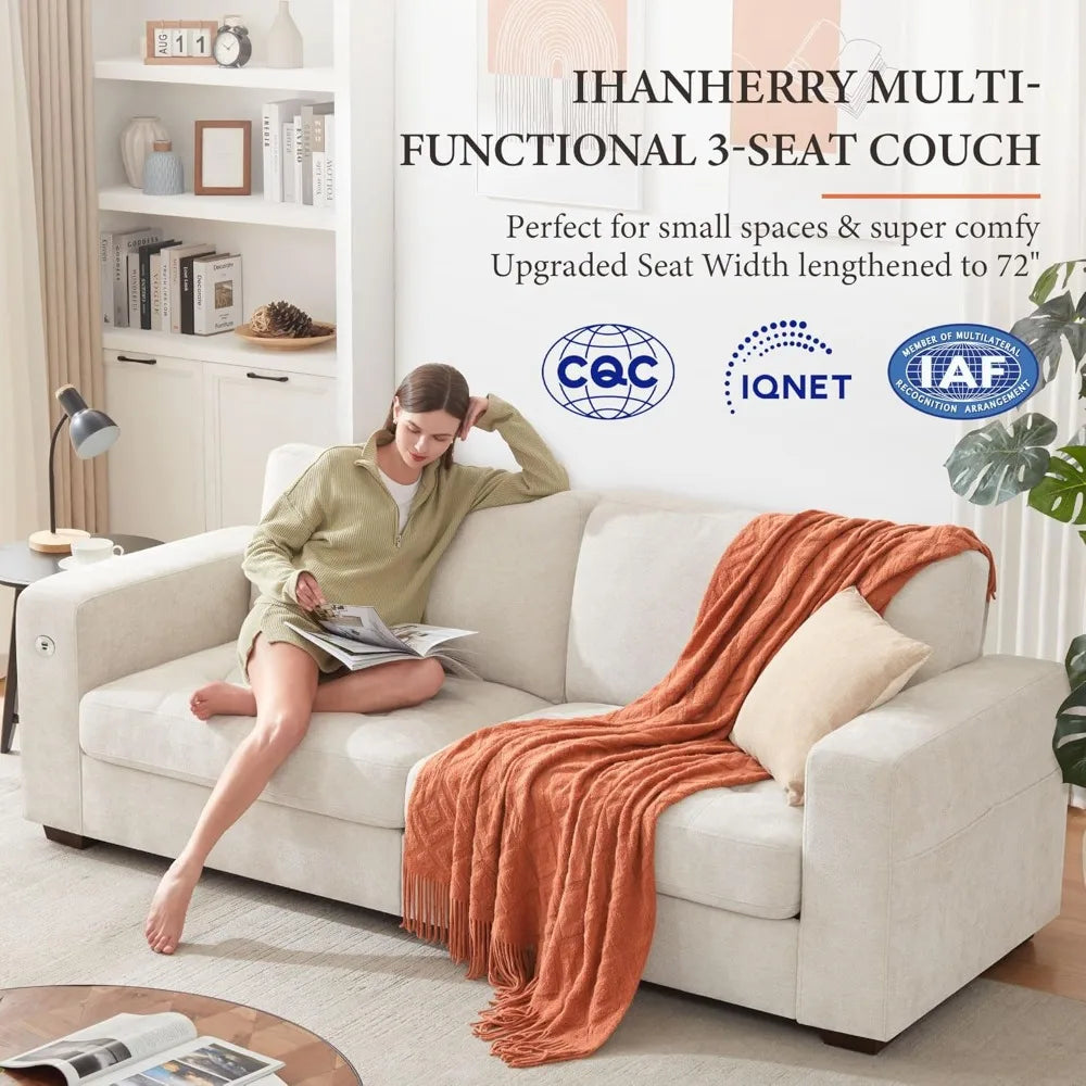 HUANZHUANG Luxury Ihanherry Modern Sofa With USB Type-C Port
