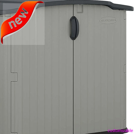 XMSJ Glidetop Horizontal Outdoor Storage Shed With Pad-Lockable Sliding Lid