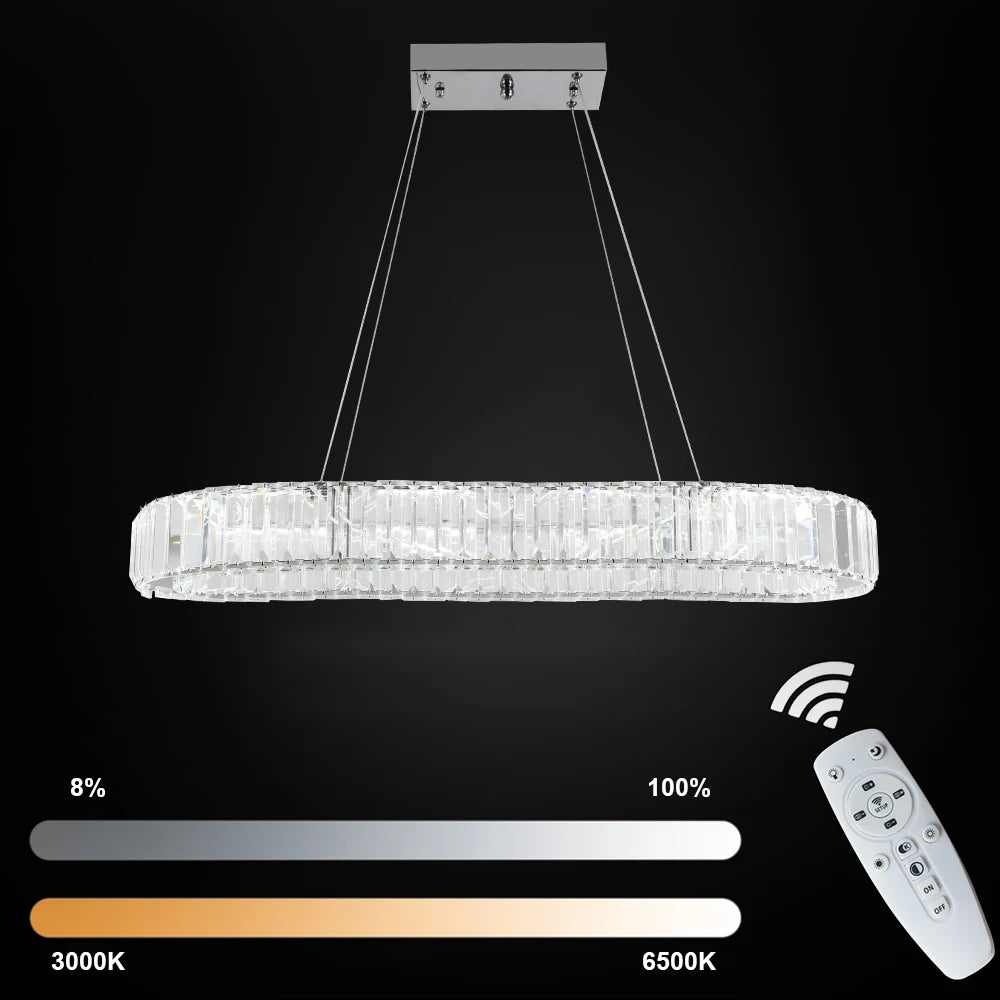 GreeLustr Modern K9 Crystal LED Chandelier Lighting Fixture