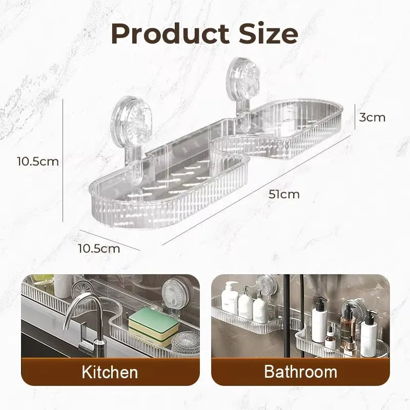 Isfriday Premium Heavy-Duty Shower Suction-Cup Shelf Organizer One Second Installation