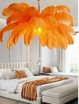 Nordic Ostrich Feather Led Pendant Lamp Living Room Feather Lamp Bedroom Home Decor Indoor Lighting Hanging Light Fixture luster