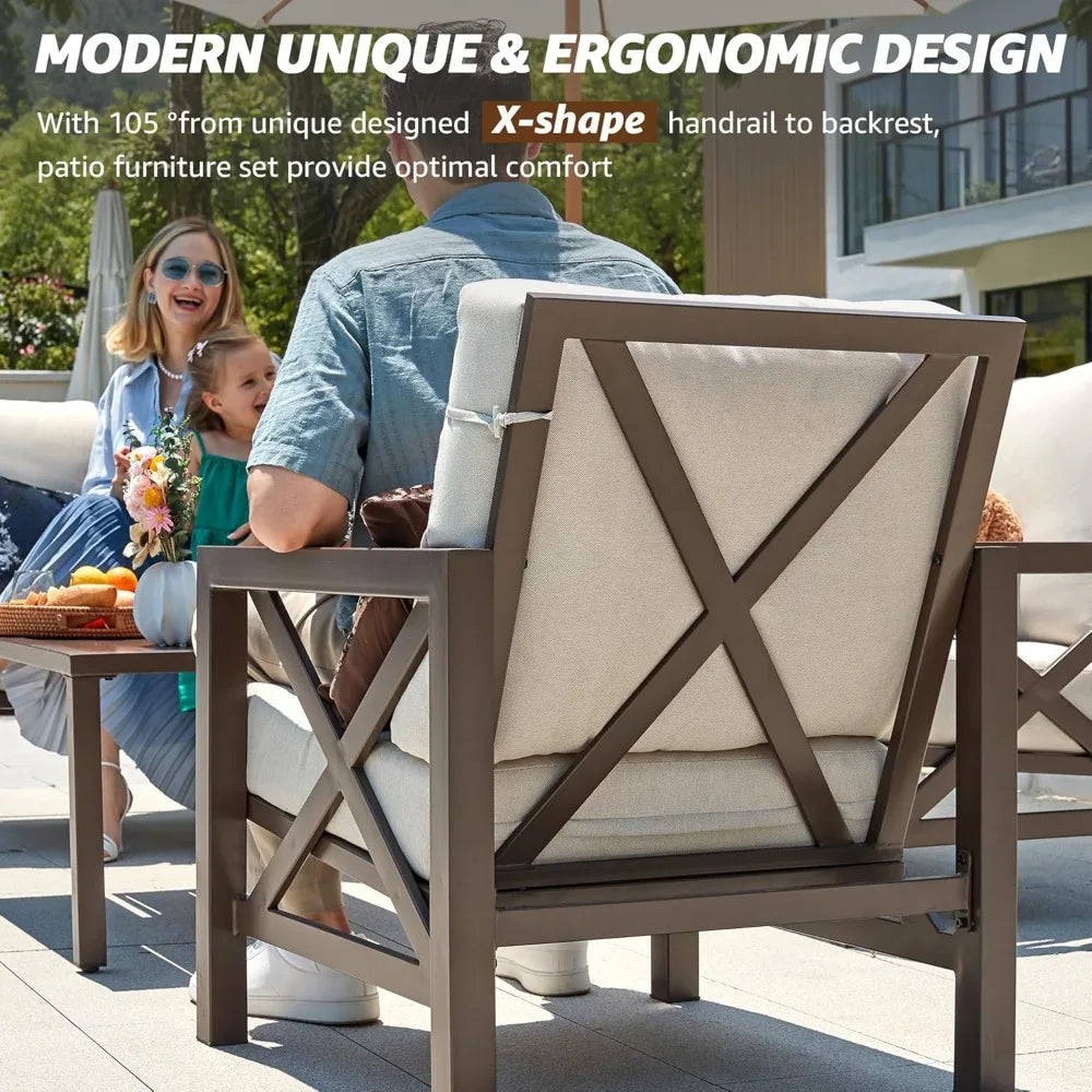 ANGDUO Outdoor Patio Furniture Set with Rocking Chairs
