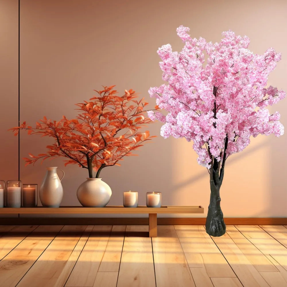 Built-In Cherry Blossom Artificial Tree for Home Office Decor