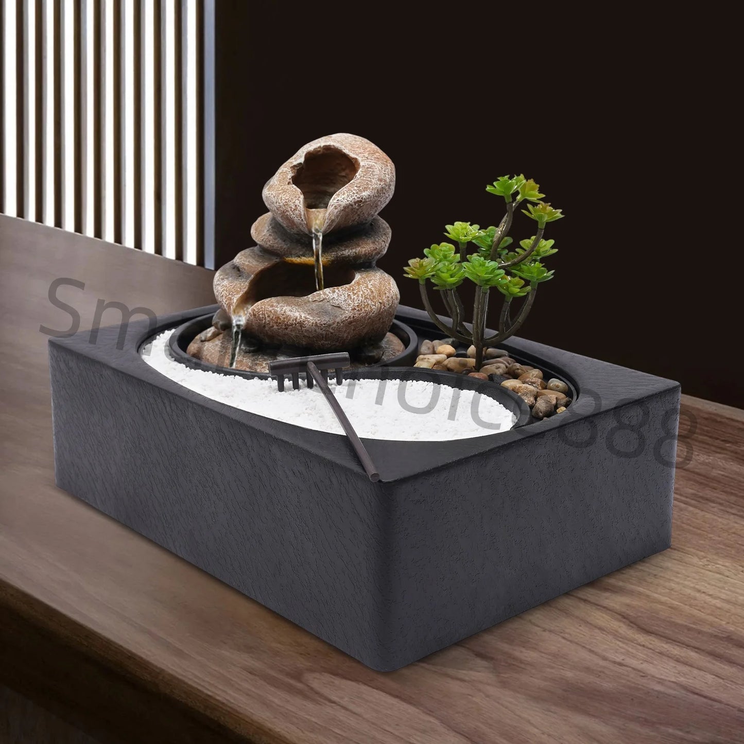 Hign-concerned Indoor Relaxation Desktop Fountain Waterfall With Rockery Sand Garden